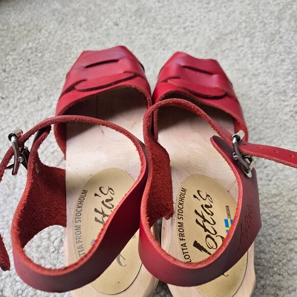 Lotta's of Stockholm red clogs (EUR size 38 / US 7) - Picture 5 of 6
